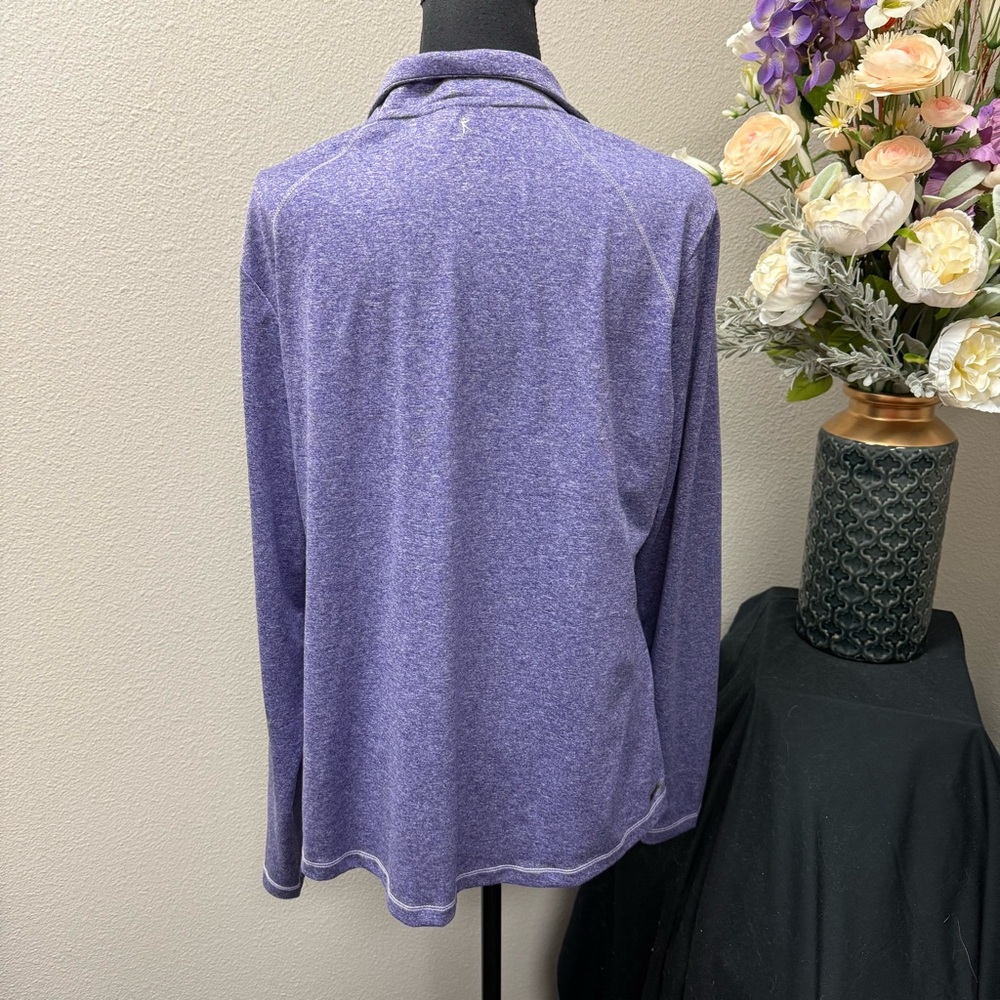 Danskin Now Purple Heather 1/4 Zip Pullover Sweatshirt Plus 2X Activewear - Picture 4 of 8